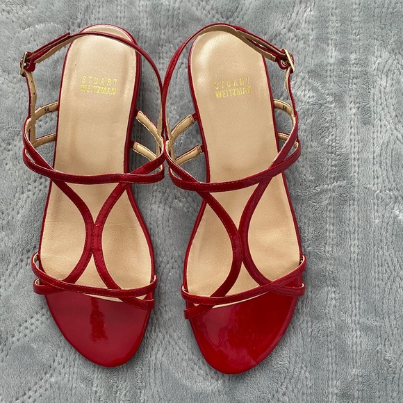 Stuart Weitzman 8M NWOT Red Sandals - Picture 2 of 6